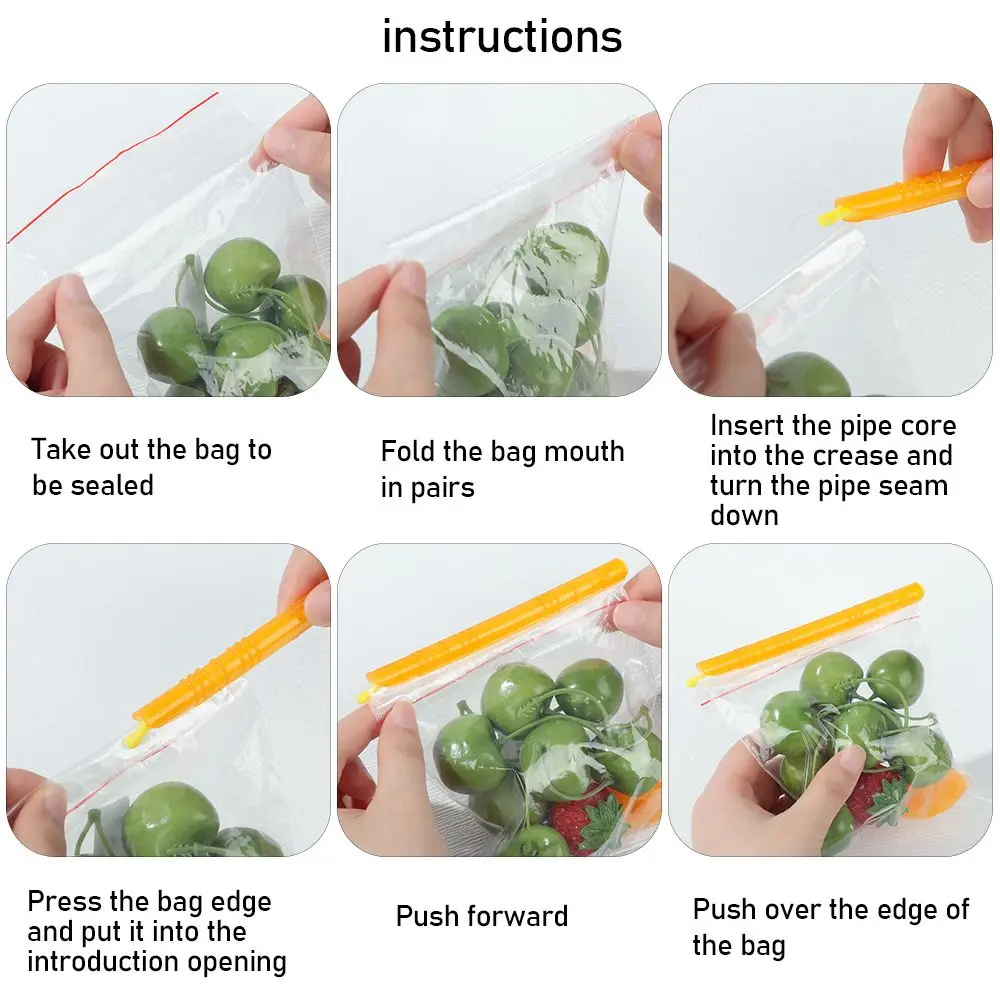 5PCS Household Plastic Home Practical Refrigeration Tool Magic Sealer Stick Sealing Clip Fresh Lock 6