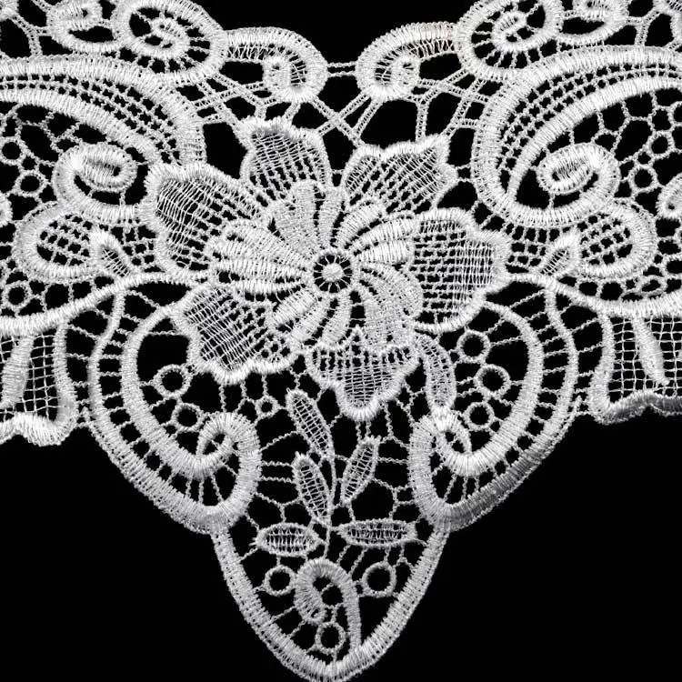 1 шт. элегантный белый черный 3D Цветочная вышивка тканей Venise Кружевная аппликация для воротника вышивать на пачках вечерняя одежда вышитый узор