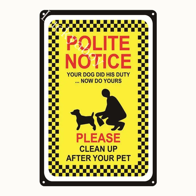 [Luckyaboy] Cat Dog Rules Warning Notice vintage Tin Signs Wall Metal Painting Antique Gift home bar Pub Decor AL017 - Цвет: UV997