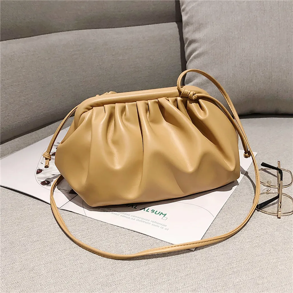 Роскошный дизайнерский облачный Женский Повседневный клатч, плиссированная сумка-мессенджер на плечо, маленькая милая дамская сумка через плечо