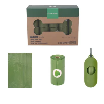 

Green Biodegradable Trash Bags Dog Poop 8 Rolls 16 rolls 20 Rolls Eco Friendly Pet Garbage Bag Holder Outdoor Dog Accessories