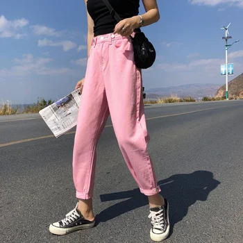 

Casual Jeans Woman High Waist Loose Denim Harem Pants Mujer Plus Size Chic Jeans For Women Combinaison Pantalon Femme