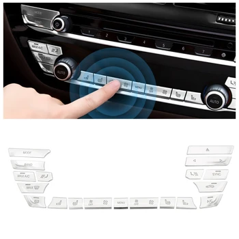 

19Pcs AC Dash Buttons Cover, Center Console Air Condition Switch Buttons Cover for BMW 5 Series 528 530 G30 540Li 2018