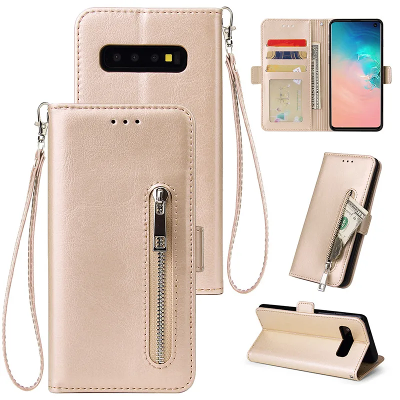 Zipper Wallet Case For Samsung Galaxy S10 S10E S8 S9 Plus Note 10 9 8 Plus Pro Cover For S10 5G A50 A70 A40 A30 A20 A10 M10 Case