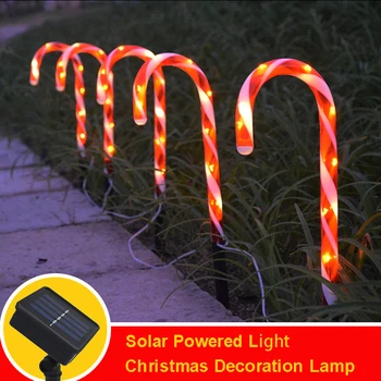

Solar Powered Christmas Candy Cane Light Outdoor Warm White Solar Lawn Lamp LED Garden Pathway Yard Solar Lights 2020 Xmas Decor