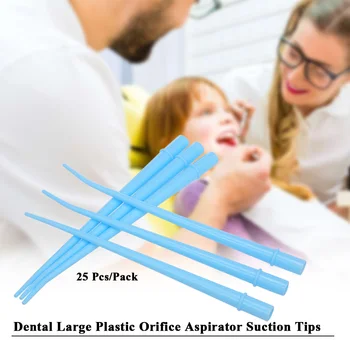 

25 Pcs/Pack Dentist Dental Orifice Aspirator Suction Tips Large Plastic Dental Suction Tool Oral Care Teeth Whitening