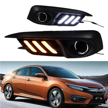 

Car Flashing For Honda Civic 10th 2016 2017 2018 LED DRL Daytime Running Light fog lamp rear bumper brake light tail light