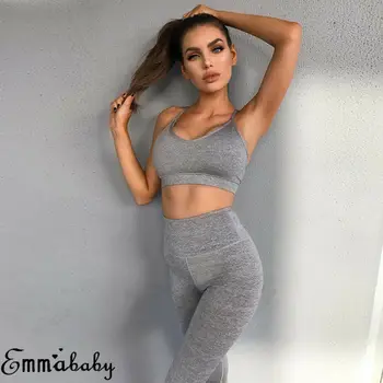 

2Pcs Set Women's Activewear Yo ga Sets Gym Sports Suits Fitness Clothes Workout Gym Running Sports Bra Legging Pants Athletic