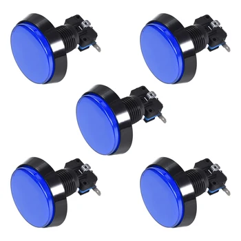 

uxcell Game Push Button 60mm Round 12V LED Illuminated Push Button Switch with Micro switch for Arcade Video Games Blue 5pcs