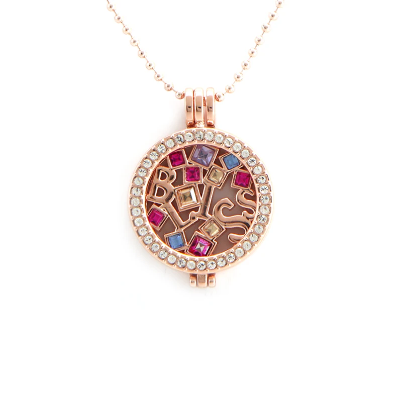 Винни Дизайн Ювелирные изделия 33 мм Монета кулон ожерелье розовое золото для женщин ювелирные изделия - Окраска металла: SET 5