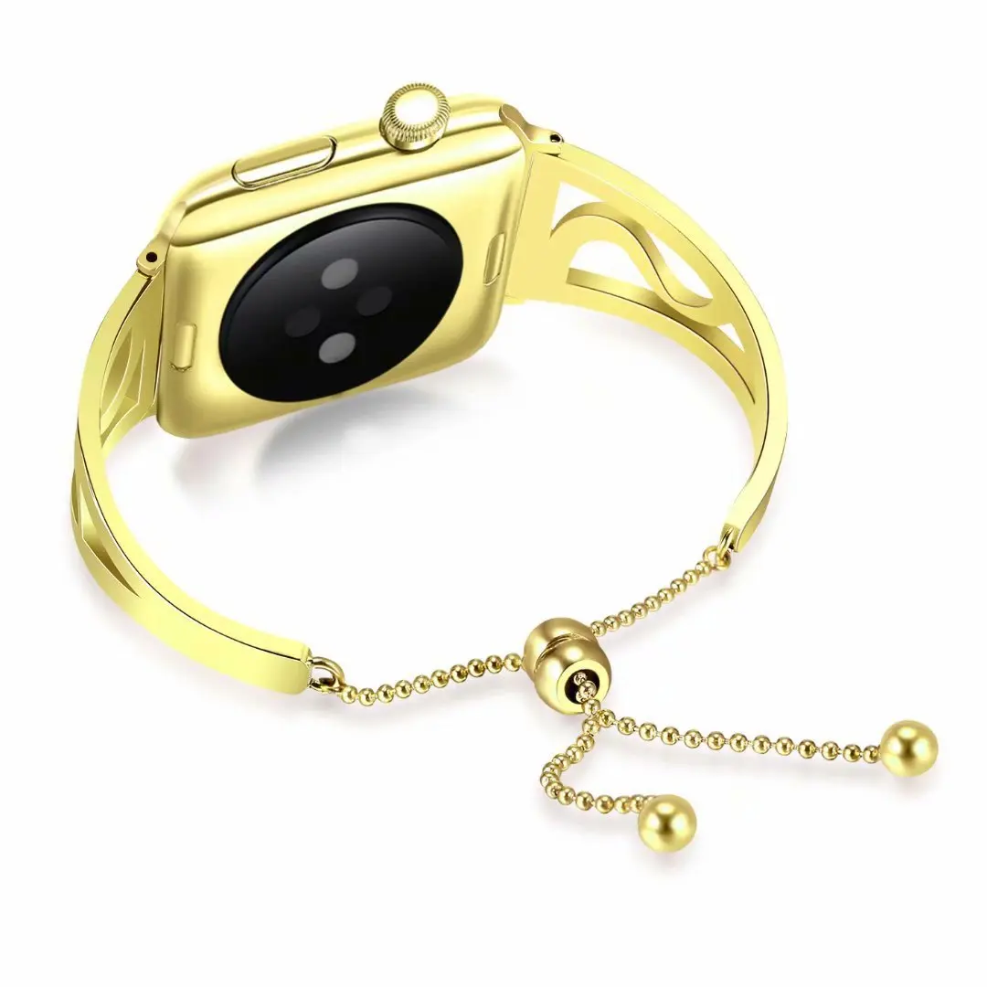 Браслет из нержавеющей стали для Apple Watch s-браслет ремешок для Apple Watch 4 Круглый Кулон из бисера для IWatch серии 4 3 2 1