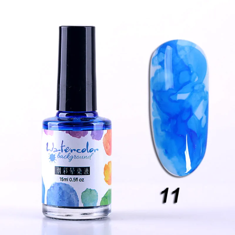 11 1 шт DIY акварельные чернила лак для ногтей гель с рисунком цветения дымчатый размазывающийся лак Маникюр SCI88 - Цвет: 11