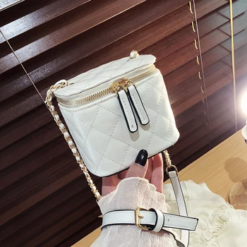 

Fansiman 2020 New Women Pu Leather Women Messenger Bags Fashion Shoulder Bags Female Crossbody Designer Bags box Chains Handbags