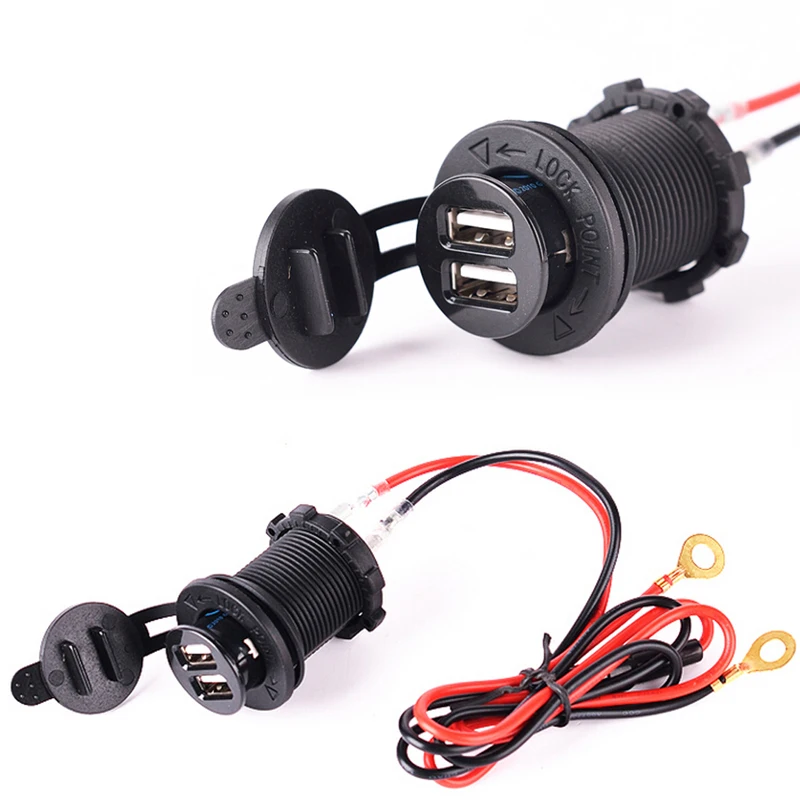 12V водонепроницаемый 2.1A двойной USB порт Автомобильный мотоцикл Лодка Караван