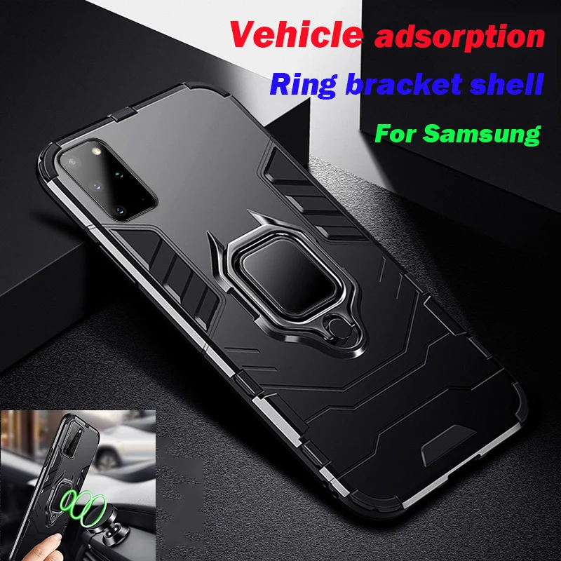 Магнитный металлический чехол с кольцом держателем для телефона Samsung A71 A51 A31 A50 A70