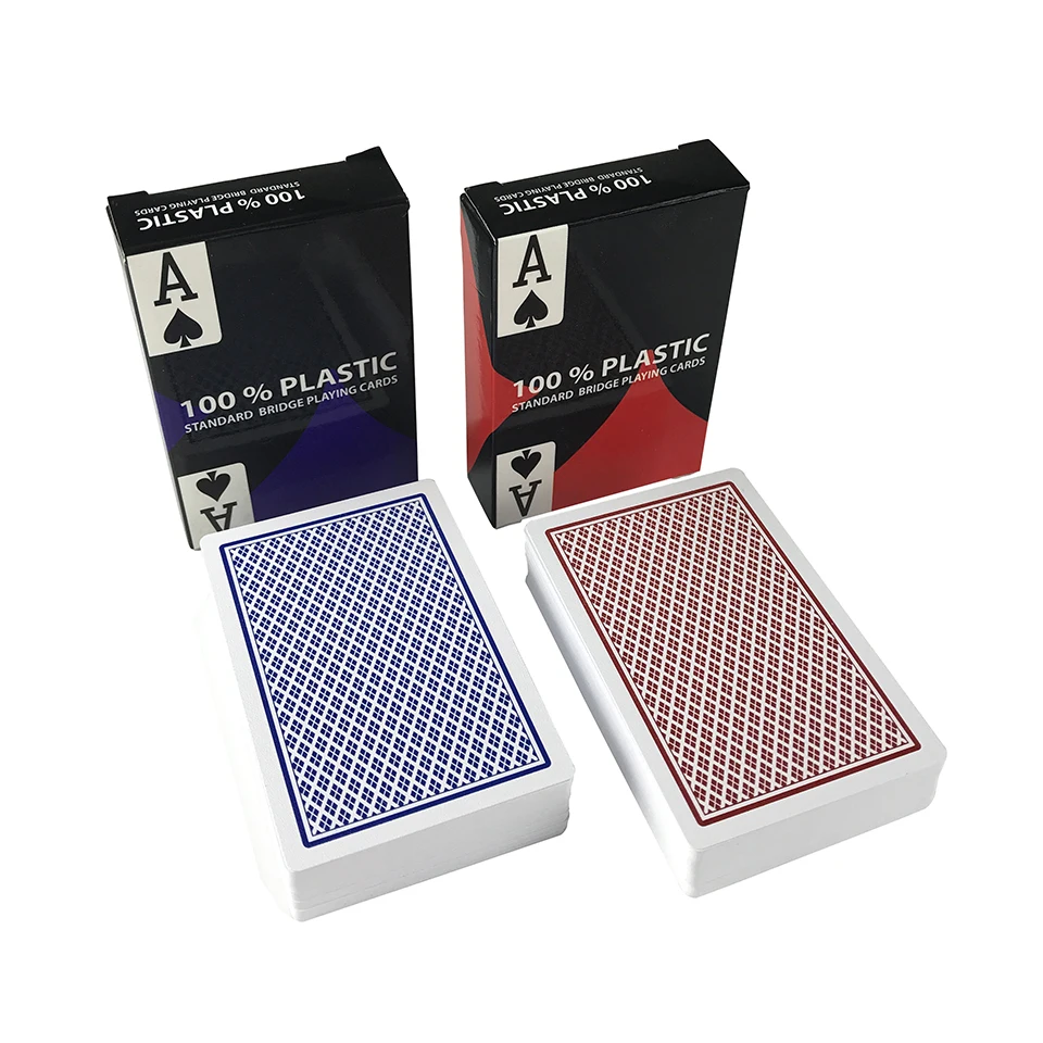 Easytoday 2Pcsset Waterproof PVC Poker Cards Red And Blue Entertainment Baccarat Playing Cards Texas Hold'em Poker Games (1)