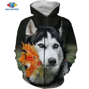 

SONSPEE 3D Printed Harajuku Siberian Husky Men Zipper Hoodie Clothing Unisex Fashion Casual Streetwear Sweatshirt Zip Hoody t582