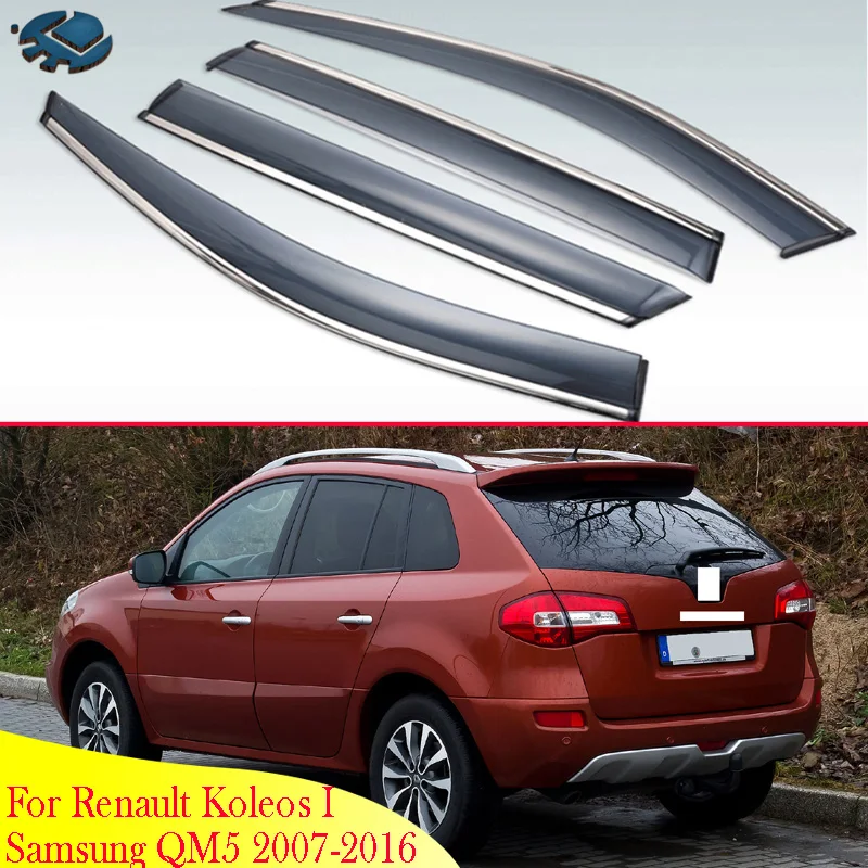 

For Renault Koleos I Samsung QM5 2007-2016 Car Accessories Plastic Exterior Visor Vent Shades Window Sun Rain Guard Deflector