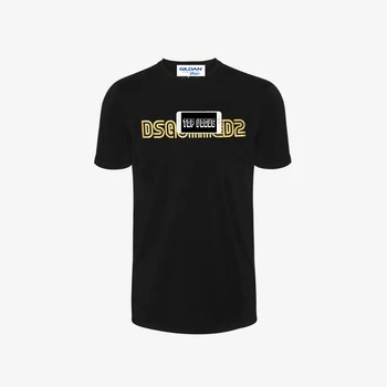 

New Dsq2 Chic Dan Retro T-Shirt - Black/Gold Printed Tee Unisex Size: S-3Xl