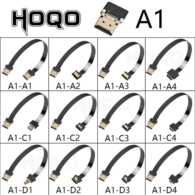 A1 ultra thin flat fpv HDMI-Compatible Cable flexible mini hdmi to micro  hdmi ribbon wire