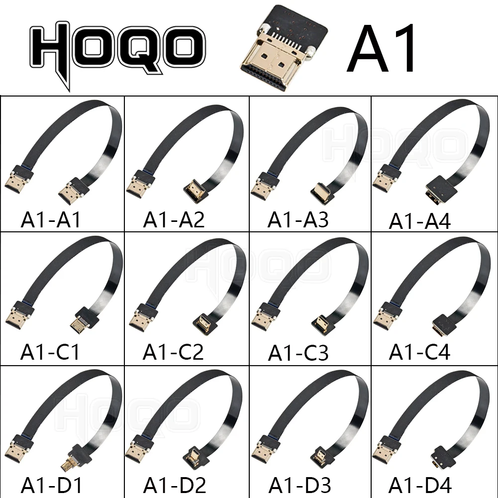 Mini Hdmi para Cabo Micro Hdmi a1 Cabo Fpv Plano Ultra Fino Fio de Fita Flexível 30cm Curto Fpc Ffc
