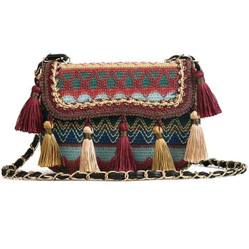 

Fringe Pendant Woven Small Square Bag Female 2020 Popular Korean Version of The Wild Chain Small Diagonal Shoulder Female Bags