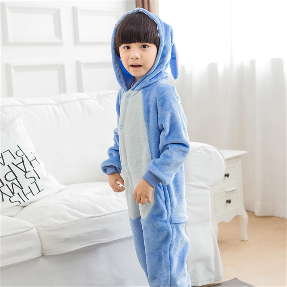 Kid Kigurumi Ститч Onesie мальчик костюм для девушки для хеллоуина Необычные животные Косплей ребенок Забавный карнавальный комбинезон