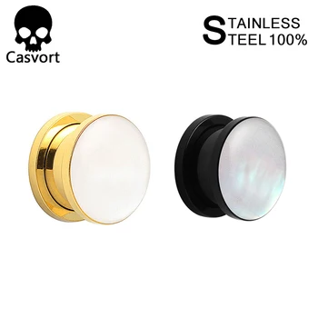 

Casvort 2 pcs new arrival fashion ear plug tunnel body jewelry piercing ear gauges expander pair selling