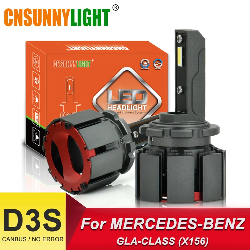 CNSUNNYLIGHT D3S Автомобильные светодиодные лампы фары 70 Вт/пара 6000 К белые огни Canbus для Mercedes Benz GLA-CLASS X156 фары D3S