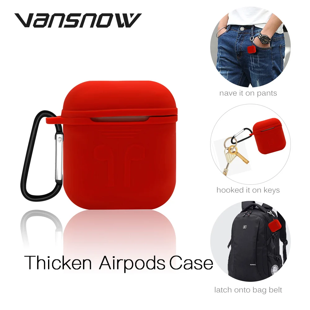 

NewThicken For AirPods Case TPU Silicone Bluetooth Wireless Earphone Protective Cover Accessories for Apple Airpods Charging Box