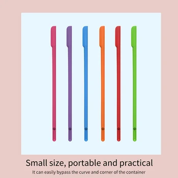 

6pcs Home Silicone Spatula Reusable Kitchen Tool 3 Sizes Easy Clean Last Drop Scraper Jar Makeup Brush Multifunctional Cooking