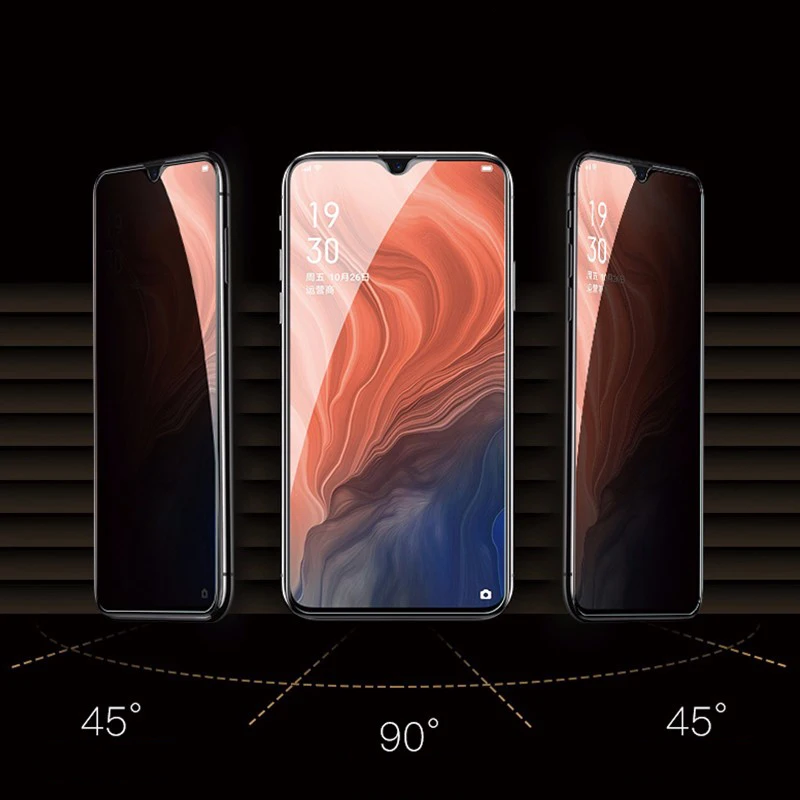 Антишпионский синий светильник, закаленное стекло для OPPO Reno Z, защита для экрана, для OPPO Reno, 6,4 дюймов, Антибликовая пленка, полное покрытие