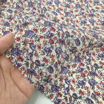 

150cm * 100cm Spring and Summer New Chiffon Printed Fabric South Korean Silk Floral Print Women 's Fabric Foot Meters