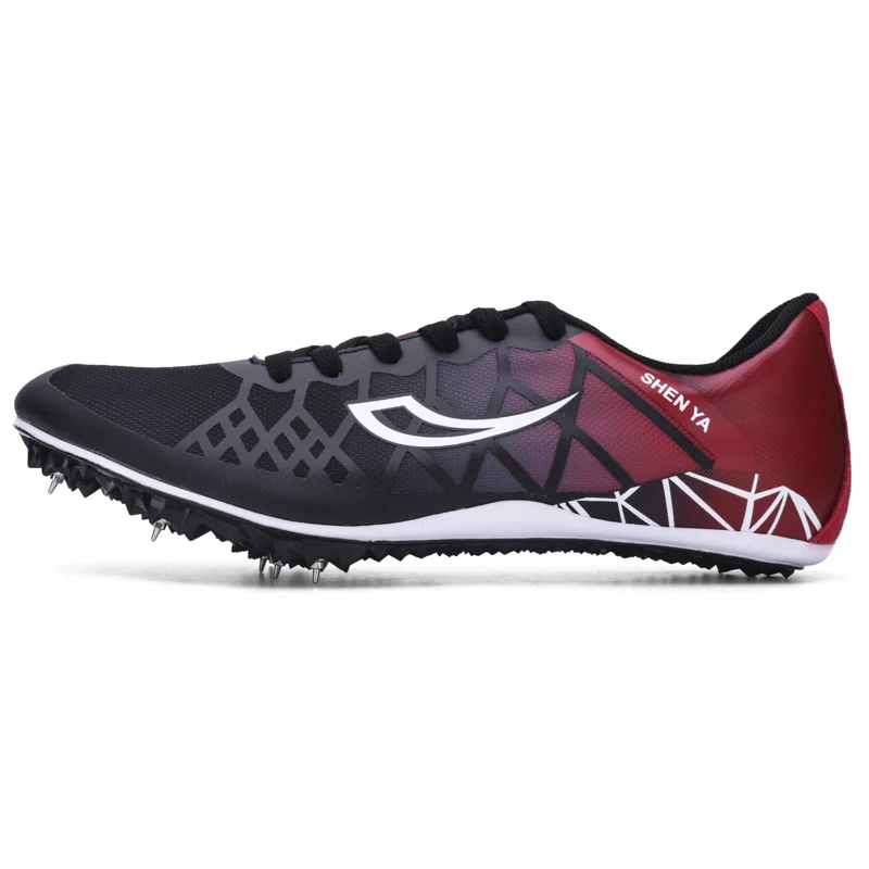 Спортивная обувь для мужчин, шипы для бега, спортивные шипы, мужские и женские дышащие кроссовки - Цвет: Черный