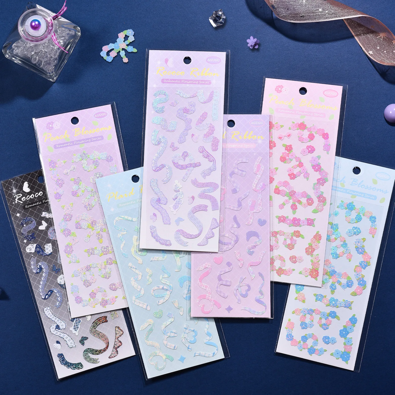 Korean Deco Stickers Set (30 Sheets), Colorful Glitter Stickers with Flower  Heart Ribbon Letter Alphabet, Kpop Potocard Korean Stickers, Cute Deco