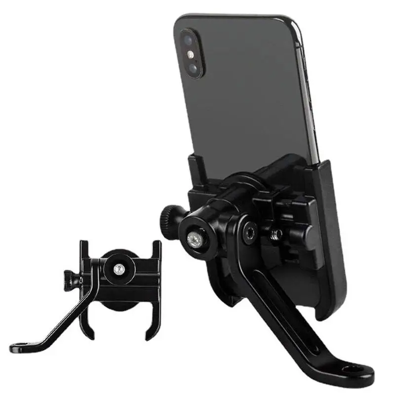 Aluminum Alloy Motorcycle Bike Phone Holder Bicycle GPS Bracket Bike Support Clip Mirror Bicycle Handlebar Mobile Phone Holder smartphone stand