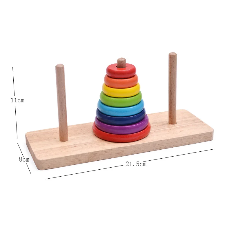 Сложенный Пирамидка игрушки Радуга Дерево образовательные головоломки Классический математический подарок на день рождения - Цвет: L 8 layers