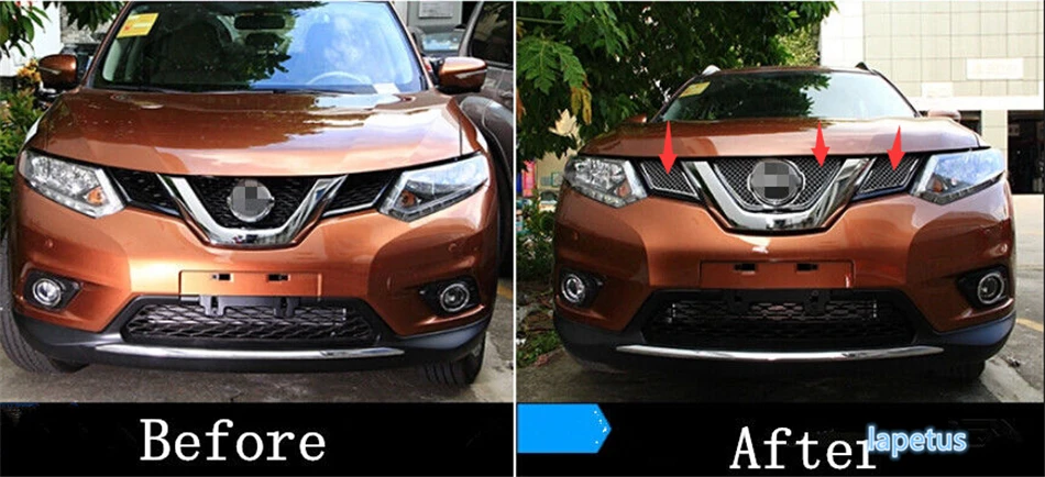 Lapetus Передняя решетка гриль рамка накладка 3 шт. Подходит для Nissan X-Trail X Trail T32/Rogue сотовый стиль