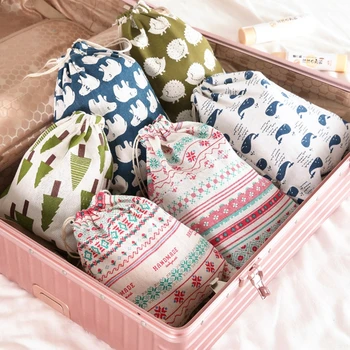 

3pcs Portable Drawstring Bag Travel Laundry Wash Pouch Shoe Clothes Storage Organizer Gift Bags Small and beautiful