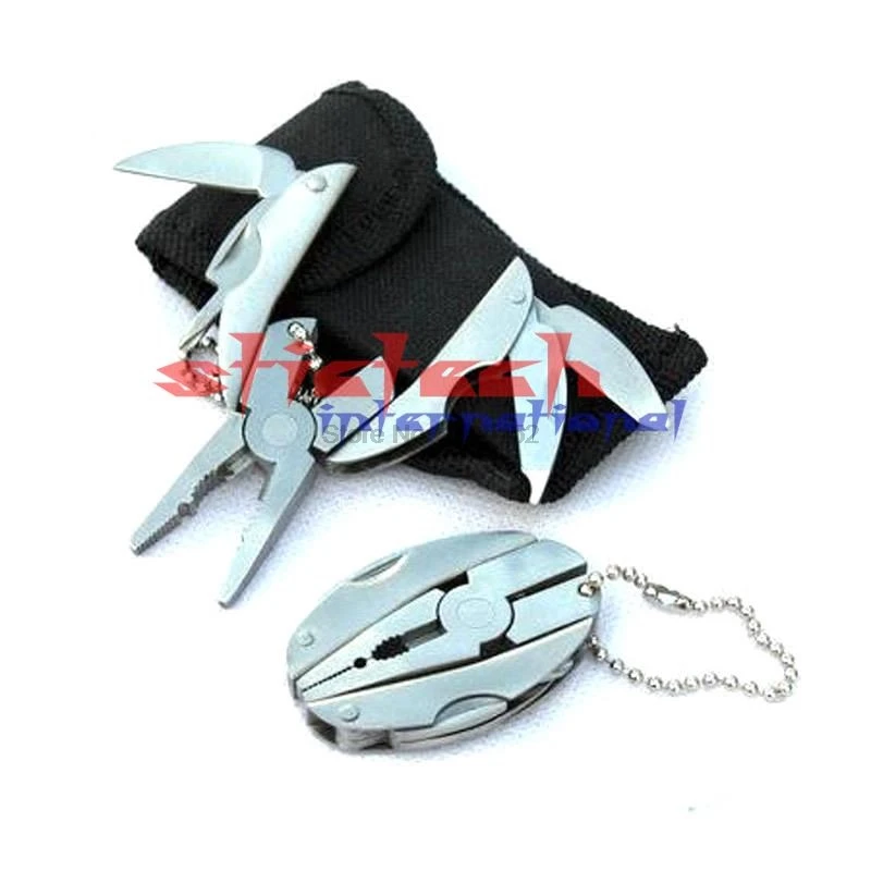 by dhl or ems 50pcs Outdoor Mini Folding Muilti-functional Plier Clamp Keychain Hiking Tool pocket multitools | Инструменты