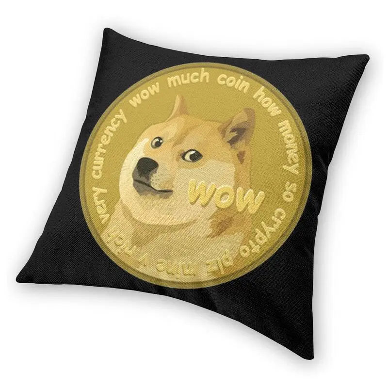 16x16 Multicolor Crypto Dog Dogecoin Throw Pillow 16x16 Multicolor Crypto Dog Dogecoin Throw Pillow
