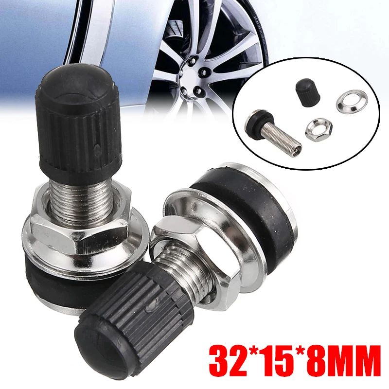 2pcs Metal Tyre Valve Bolt In Stem Tire Bolt In Stem 36 mm x14mm Universal Fit For Cars Motorcycles Bicycles