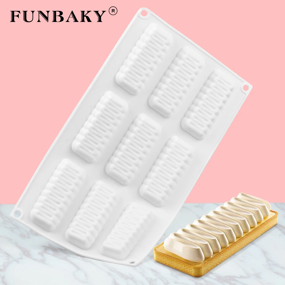 

FUNBAKY New 6 Cavity Spiral Shape Silicone Cake Mold 3D Baking Tools Decorating Tools Bakeware Mousse Dessert Pastry Moulds