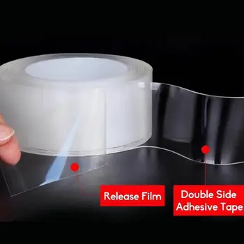 

Transparent, Unmarked Nano-double-sided Tape Ten Thousand Times Water Washing Strong Adsorption God Waterproof Magic Paste