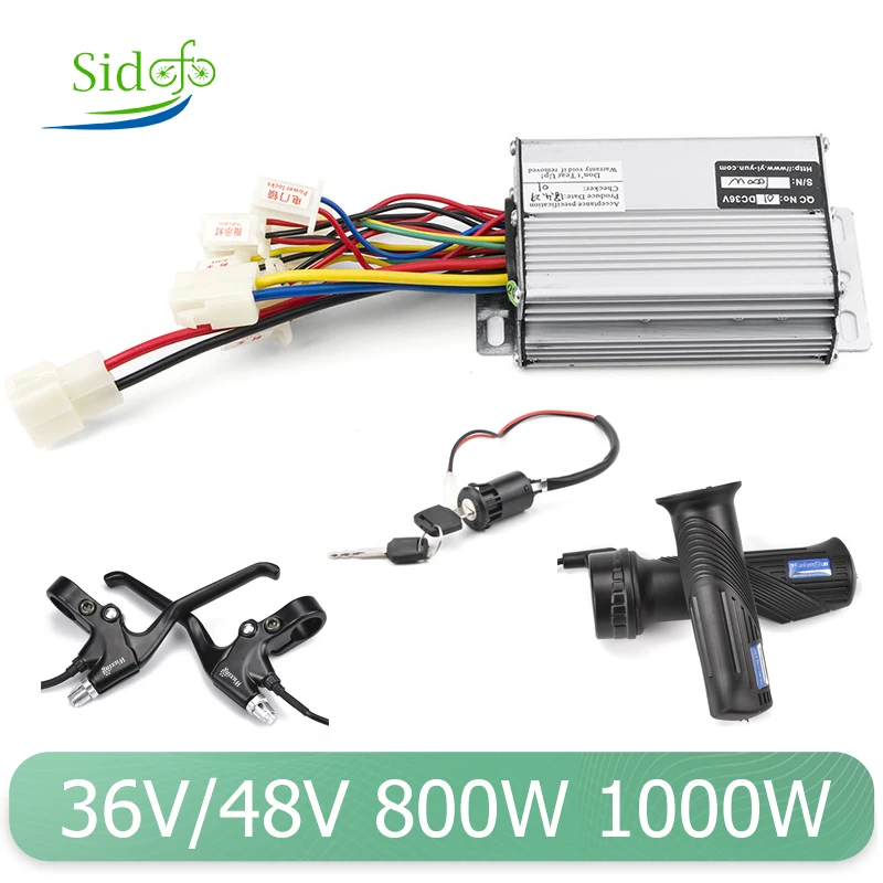 48V Brush Controller 1000W For Electric Bike Scooter Brushed Motor Throttle Brake 36V 800W Bicycle Accessory | Спорт и развлечения