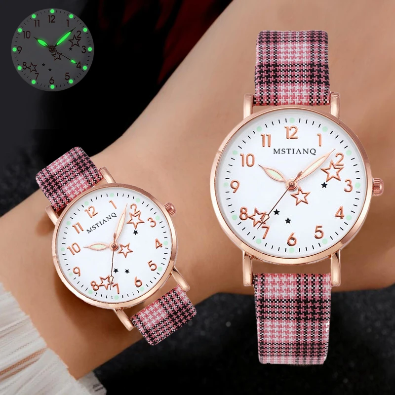 Reloj pulsera con esfera pequeña para mujer, relojes luminosos para mujer, correa de cuero informal, reloj de vestir de cuarzo japonés, mujer| - AliExpress