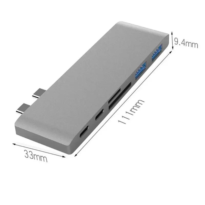 Интеллектуальная док-станция для ноутбука из алюминиевого сплава USB 3,1 type C концентратор USB 3,0 PD кардридер адаптер для MacBook Pro