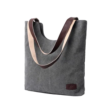 

Vintage stylish 2019 new cotton and linen bag one-shoulder simple casual handbag canvas bag.