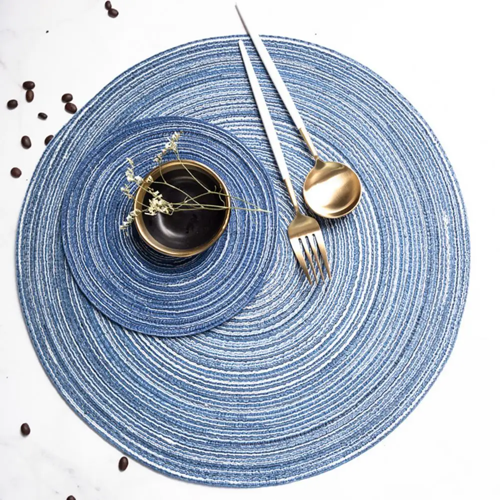 80% Hot Sale Convenient Place Mat Round Shape Heat Insulation Cotton Kitchen Place Mat for Home Cooking Dinner Mat