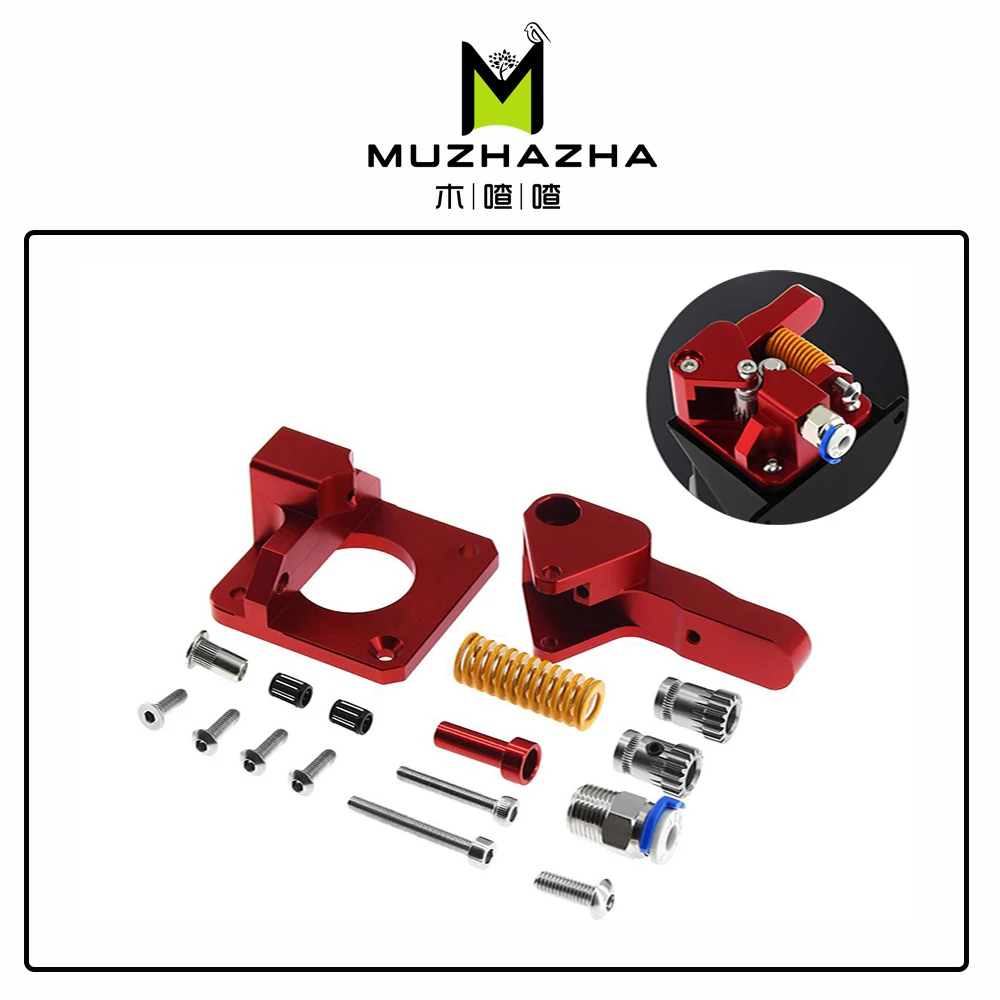 Aluminum Upgrade Dual Gear Mk8 Extruder for CR10 CR-10S PRO RepRap 1.75mm 3D Parts Drive Feed double pulleyc |